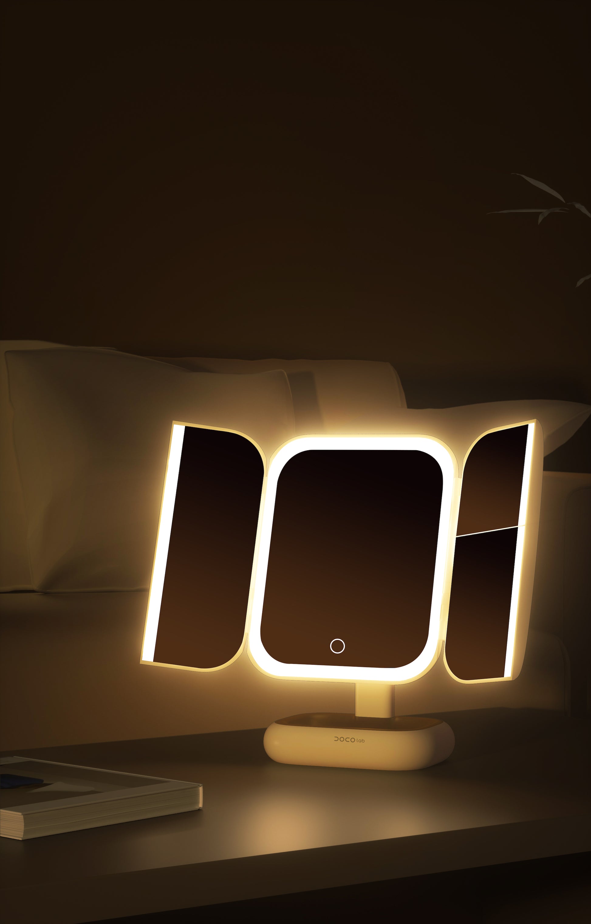 DOCO LAB Battery capacity: 2500mAh, middle mirror lamp bead three-color temperature, one-button touch control, long press stepless dimming, with a 2x mirror, a 5x mirror,