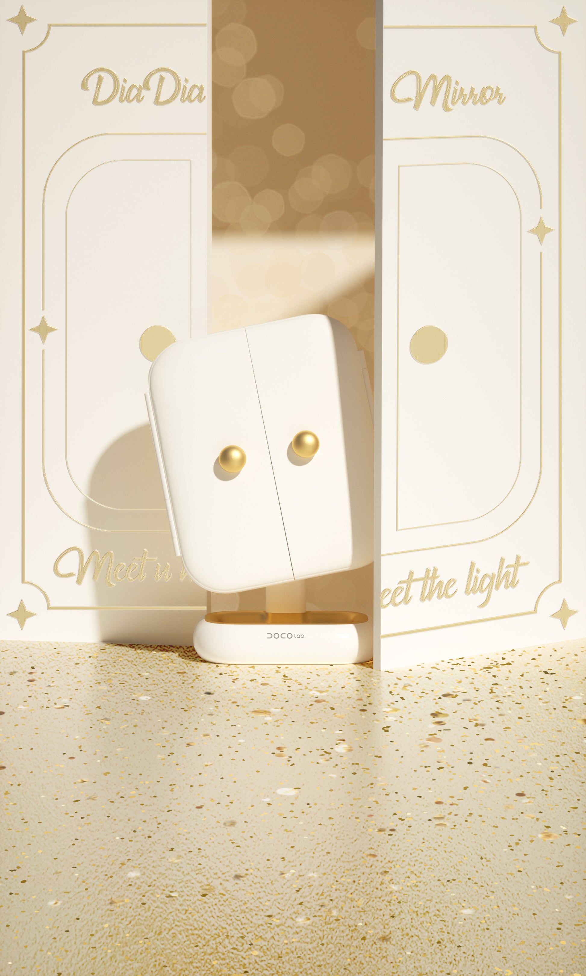 DOCO LAB Battery capacity: 2500mAh, middle mirror lamp bead three-color temperature, one-button touch control, long press stepless dimming, with a 2x mirror, a 5x mirror,